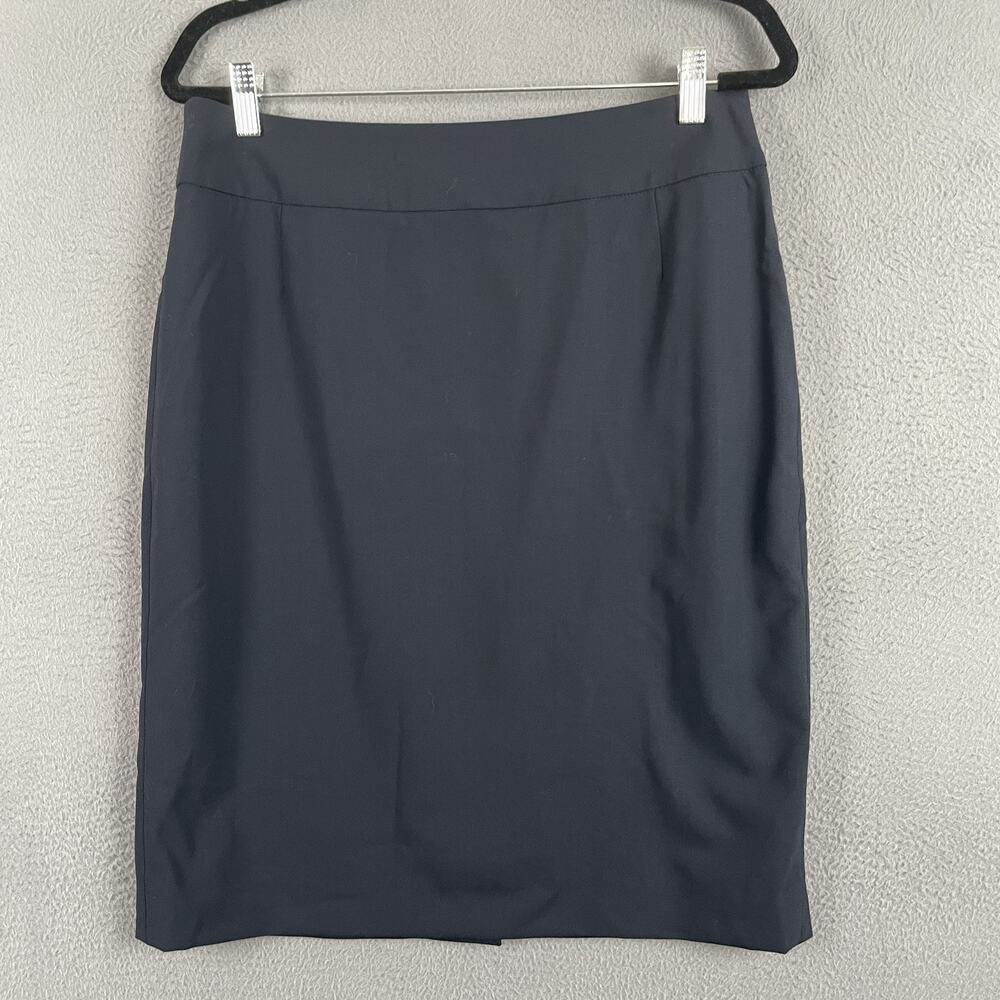 Hugo Boss Skirt Womens 10 Blue Wool Stretch Pencil Career Veronice Office Work
